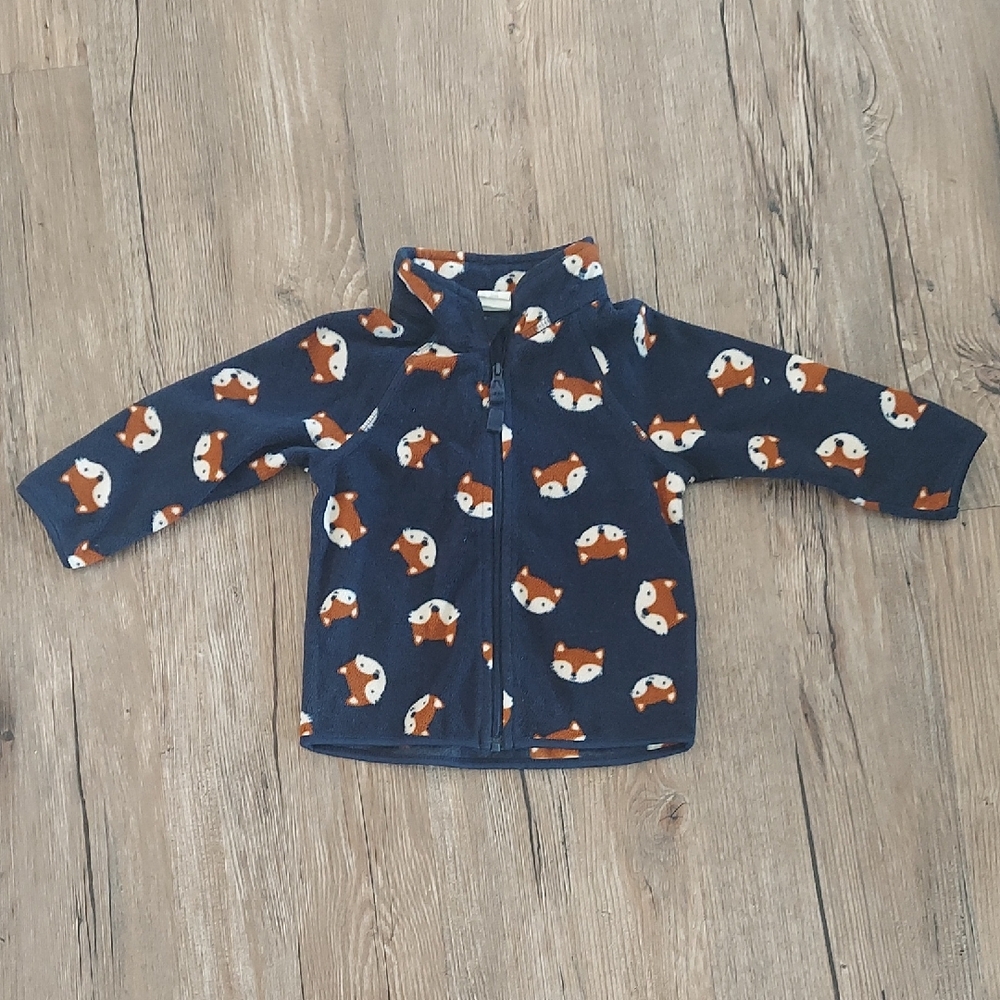 H&M Navy Fleece Jacket with Fox Design